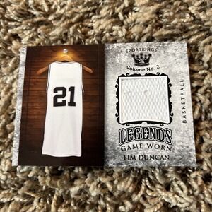 2021 Sportkings Volume 2‎ Legends Memorabilia #LSM18 Tim Duncan White
